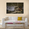 Painting of old wooden abandoned house Multi Panel Canvas Wall Art