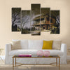 Painting of old wooden abandoned house Multi Panel Canvas Wall Art