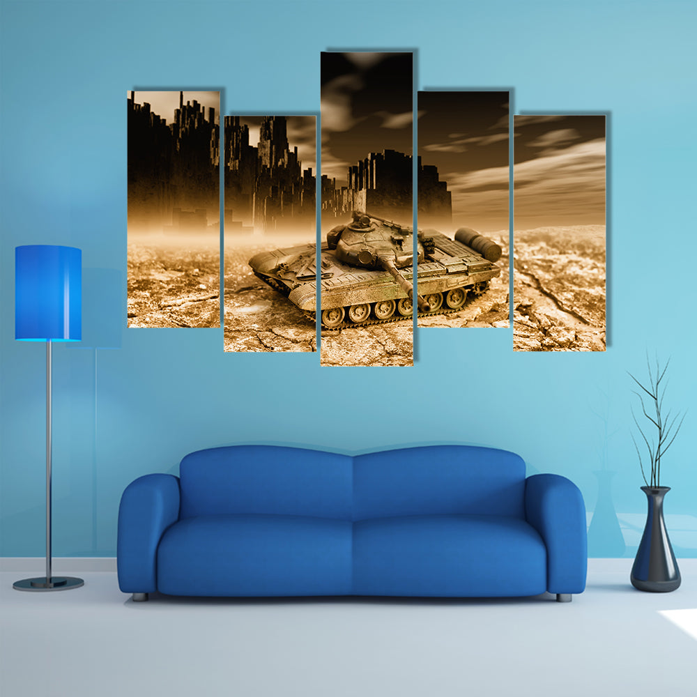 Scene Of A War Multi Panel Canvas Wall Art
