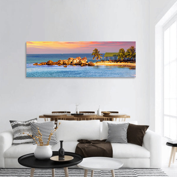 Rocky Beaches Panoramic Canvas Wall Art