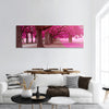 Fantasy park with pink colors panoramic canvas wall art