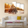 Close up of a high power motorcycle classic vintage style Multi panel canvas wall art