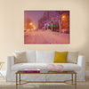 Illuminated Night Winter City Scene Multi panel canvas wall art