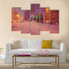 Illuminated Night Winter City Scene Multi panel canvas wall art