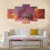 Illuminated Night Winter City Scene Multi panel canvas wall art