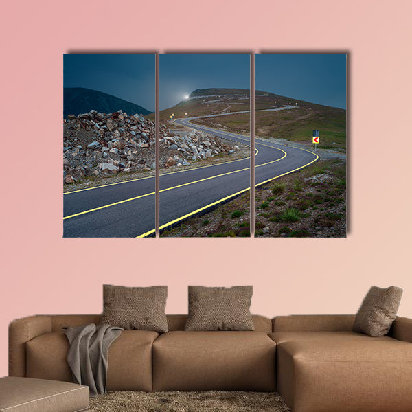 Transalpina road at dusk, highest and most dangerous asphalt wall art