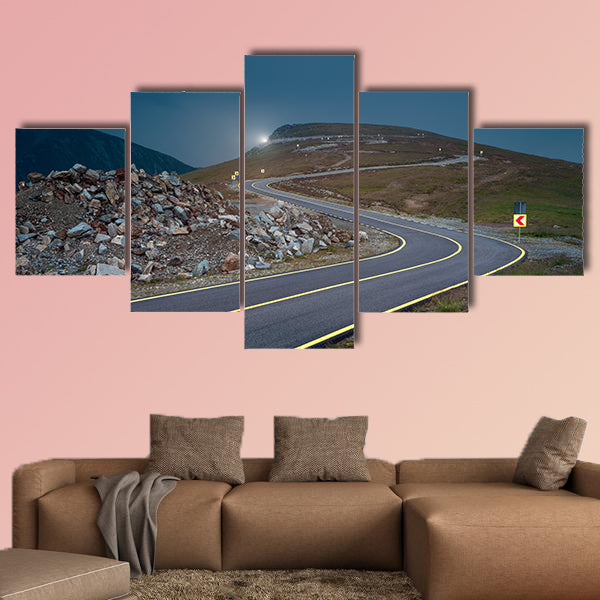 Transalpina road at dusk, highest and most dangerous asphalt wall art