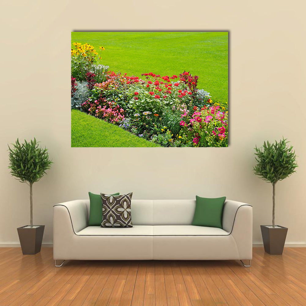 Bright Garden Flowers Indicate The Arrival Of The Spring, Multi Panel Canvas Wall Art