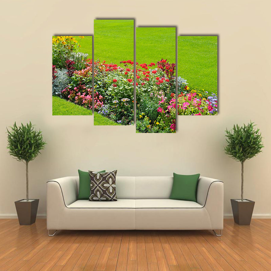 Bright Garden Flowers Indicate The Arrival Of The Spring, Multi Panel Canvas Wall Art
