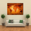 World map paint design art multi panel canvas wall art