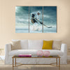 Ice hockey player in outdoor mountains Multi panel canvas wall art