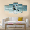 Ice hockey player in outdoor mountains Multi panel canvas wall art