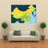 Color map of China multi panel canvas wall art