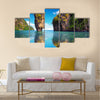 Beautiful nature of Thailand. James Bond island reflects in water near Phuket Multi Panel Canvas Wall Art