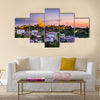 Yangon, Myanmar skyline with Shwedagon Pagoda Multi panel canvas wall art