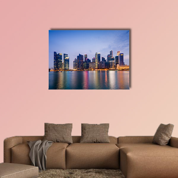 Singapore skyline on Marina Bay multi panel canvas wall art