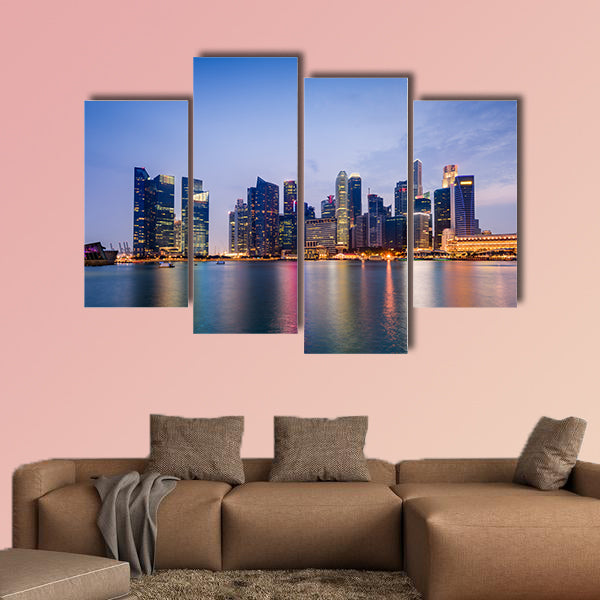 Singapore skyline on Marina Bay multi panel canvas wall art