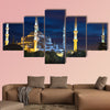 Blue Sultanahmet Mosque at night time Istanbul, Turkey multi panel canvas wall art