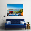 A Romantic Dinner Place On A Landscape That Attracts You With Sunset, Itlay, Multi Panel Canvas Wall Art