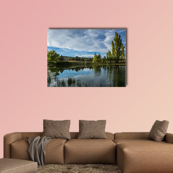 A pond in the Arizona desert multi panel canvas wall art