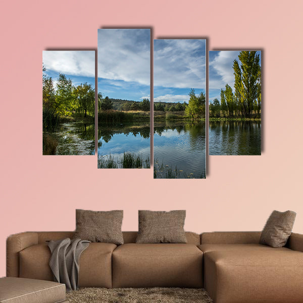 A pond in the Arizona desert multi panel canvas wall art