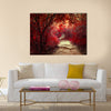 Surreal colors of fantasy landscape at tropical jungle forest multi panel canvas wall art