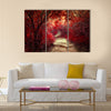 Surreal colors of fantasy landscape at tropical jungle forest multi panel canvas wall art