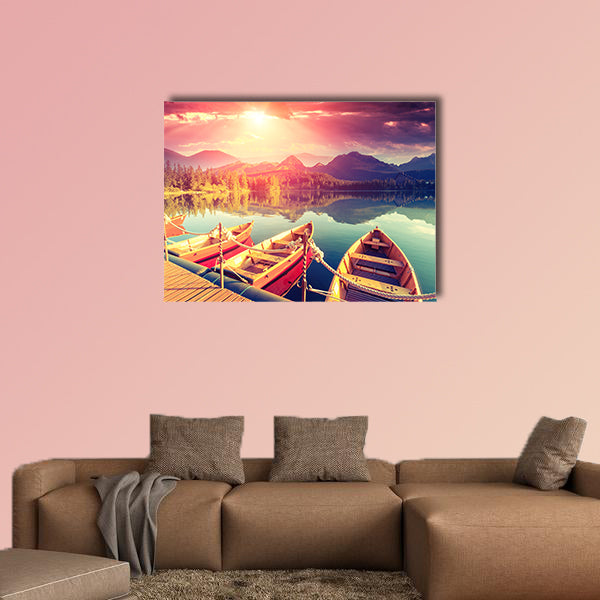 Majestic Mountain Lake in National Park High Tatra multi panel canvas wall art