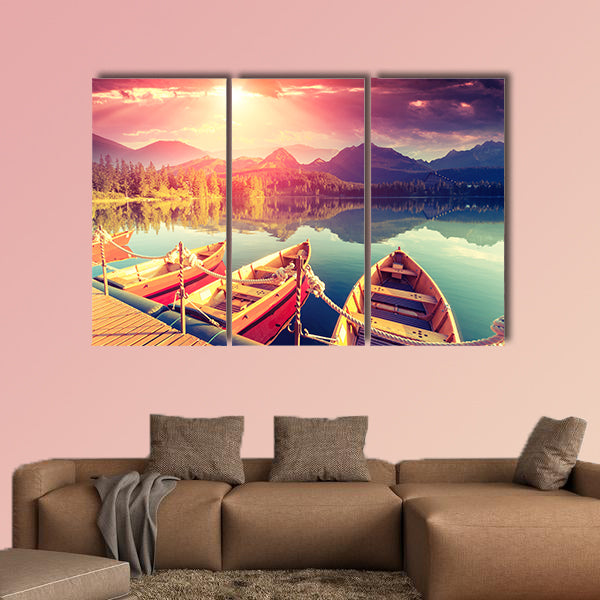 Majestic Mountain Lake in National Park High Tatra multi panel canvas wall art