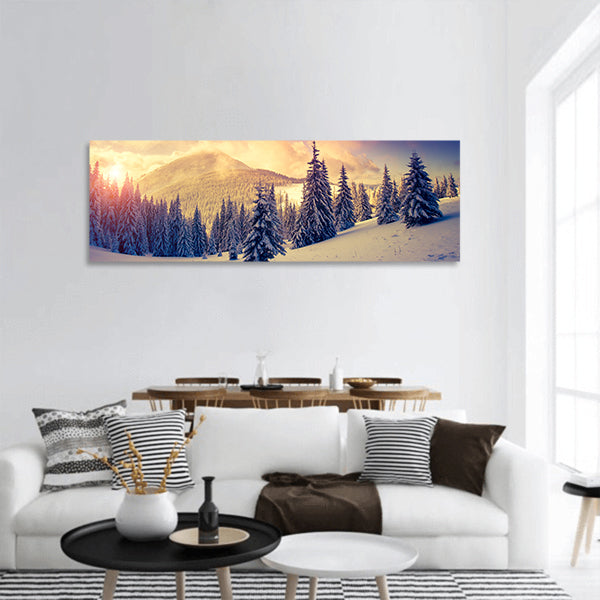 Wintry Scene Panoramic Canvas Wall Art