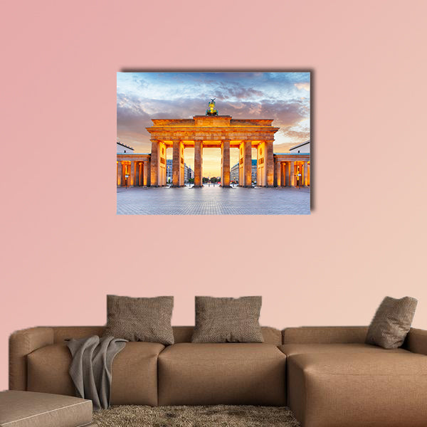 Berlin, Brandenburg Gate at night multi panel canvas wall art