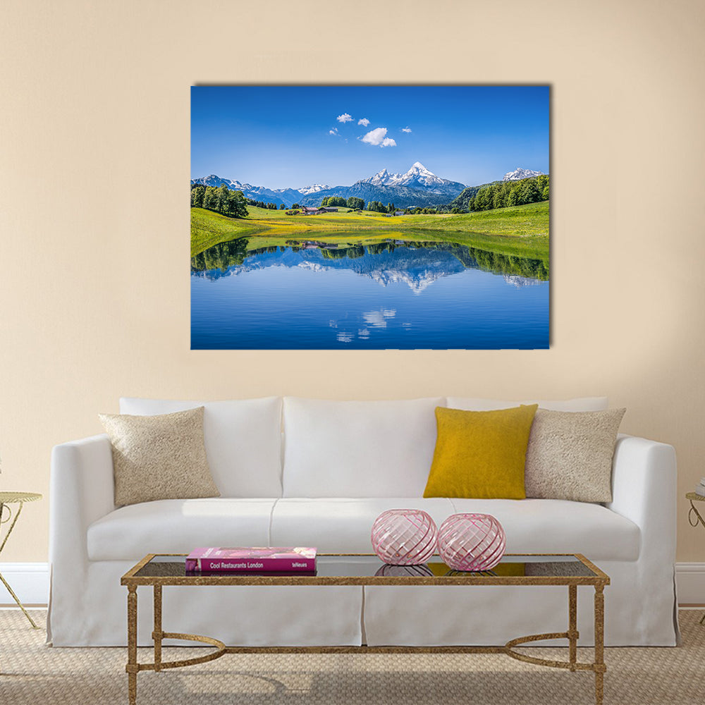 Panoramic view of idyllic summer landscape multi panel canvas wall art