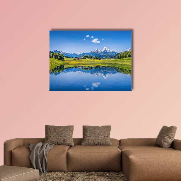 Panoramic view of idyllic summer landscape multi panel canvas wall art