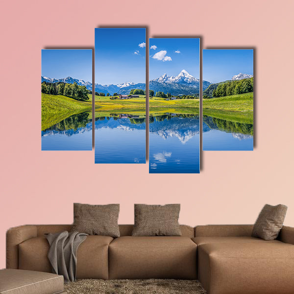 Panoramic view of idyllic summer landscape multi panel canvas wall art