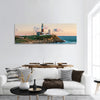 Atlantic ocean beach at Montauk Point Light, Lighthouse  Panoramic Canvas Wall Art