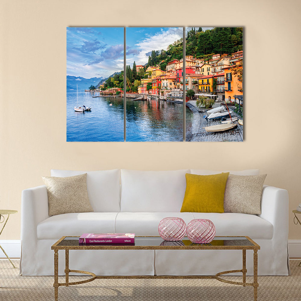 Town of Menaggio on lake Como, Milan, Italy multi panel canvas wall art