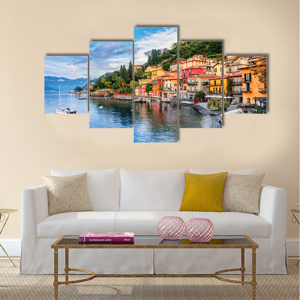 Town of Menaggio on lake Como, Milan, Italy multi panel canvas wall art