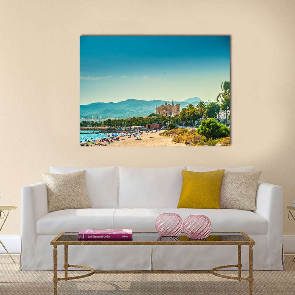 Beach The Palm De Mollocra, Spain Multi Panel Canvas Wall Art