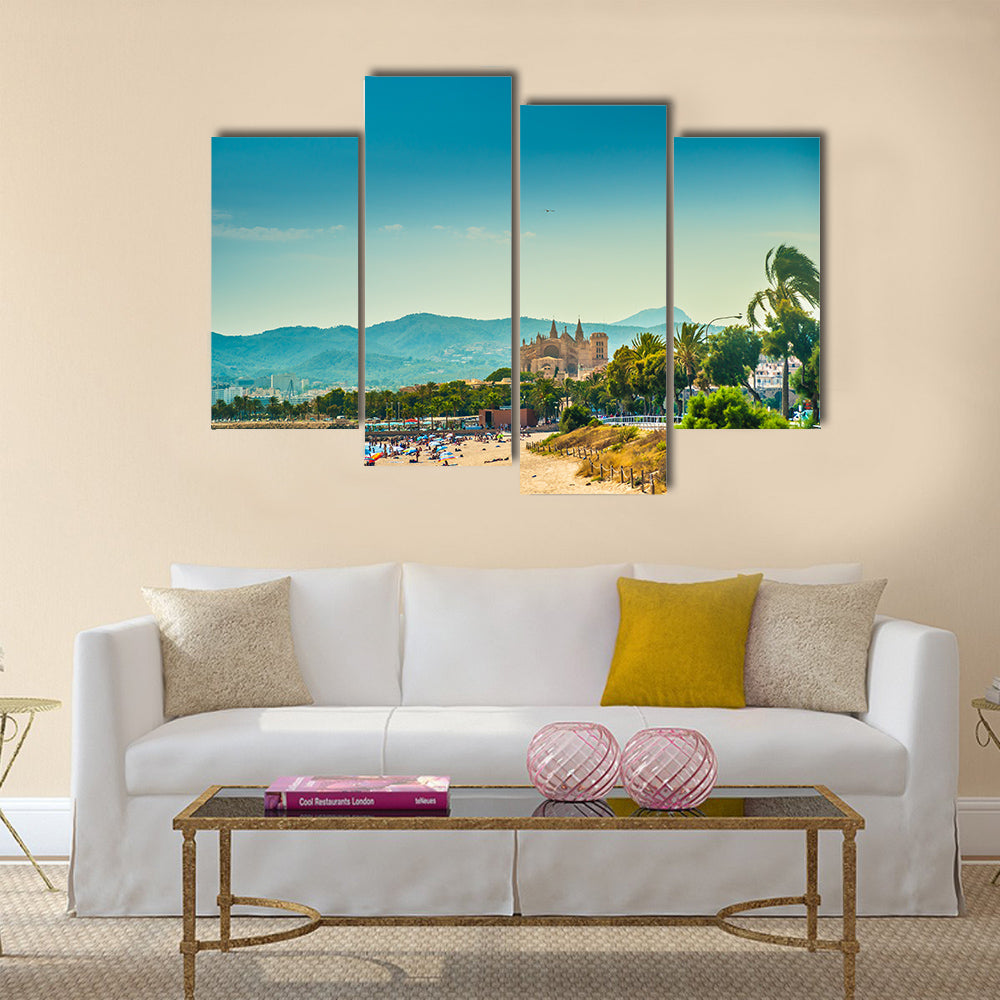 Beach The Palm De Mollocra, Spain Multi Panel Canvas Wall Art