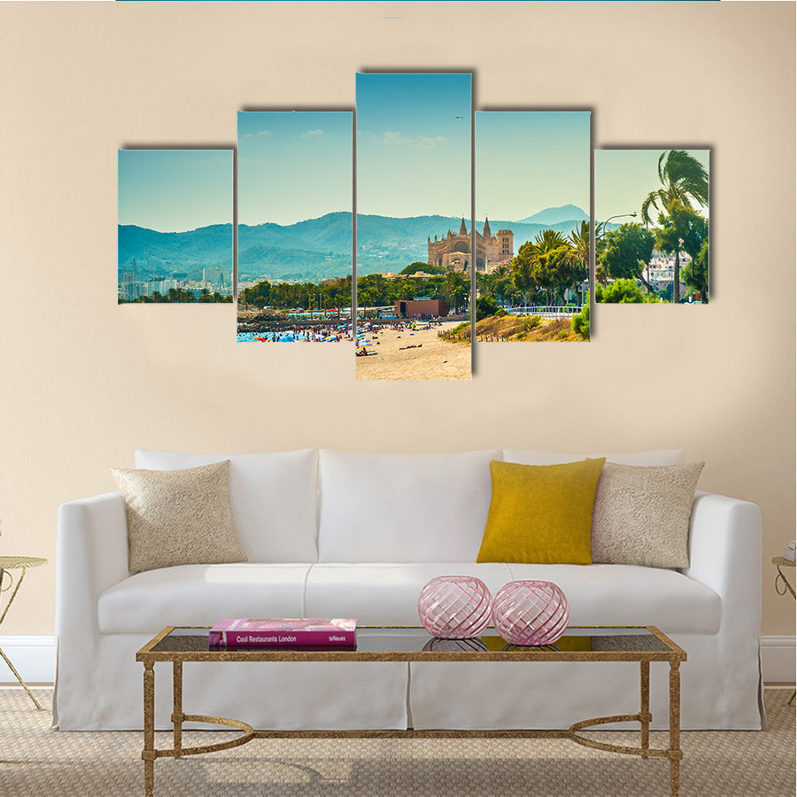 Beach The Palm De Mollocra, Spain Multi Panel Canvas Wall Art