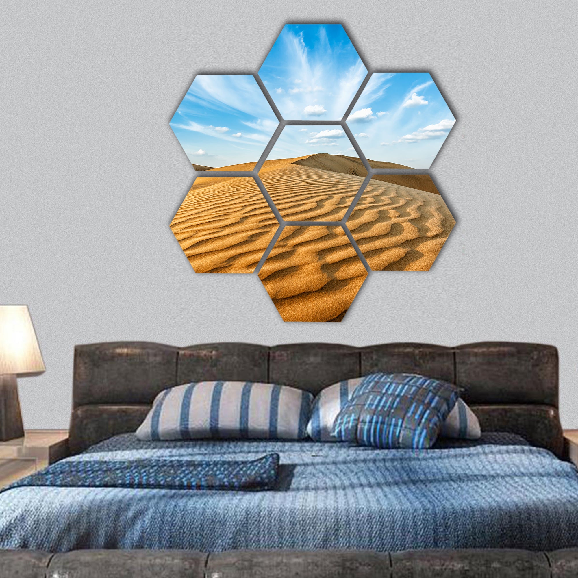dunes of Thar Desert. Sam Sand dunes, Rajasthan, India hexagonal canvas wall art
