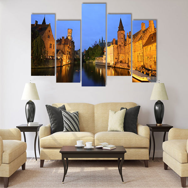 view of "Rozenhoedkaai" Brugge Belgium Multi panel canvas wall art