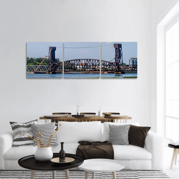 Decatur Alabama Tennessee River Draw-Bridge Panoramic Canvas Wall Art