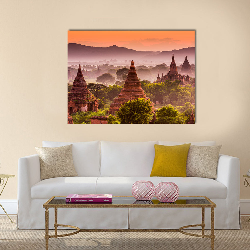 Bagan, Myanmar old temples Multi panel canvas wall art