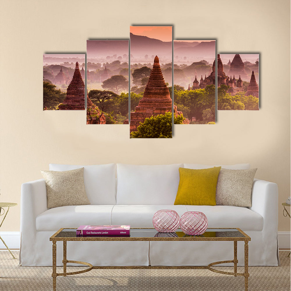 Bagan, Myanmar old temples Multi panel canvas wall art