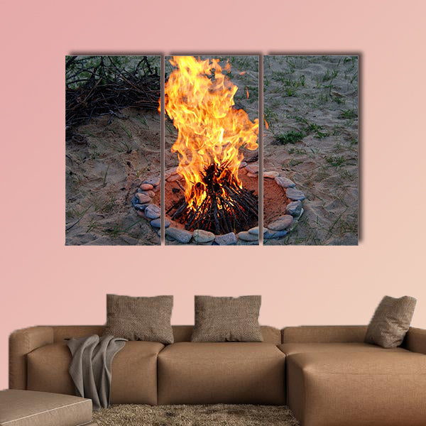 Campfire multi panel canvas wall art