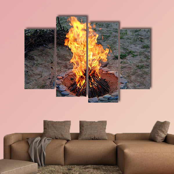 Campfire multi panel canvas wall art