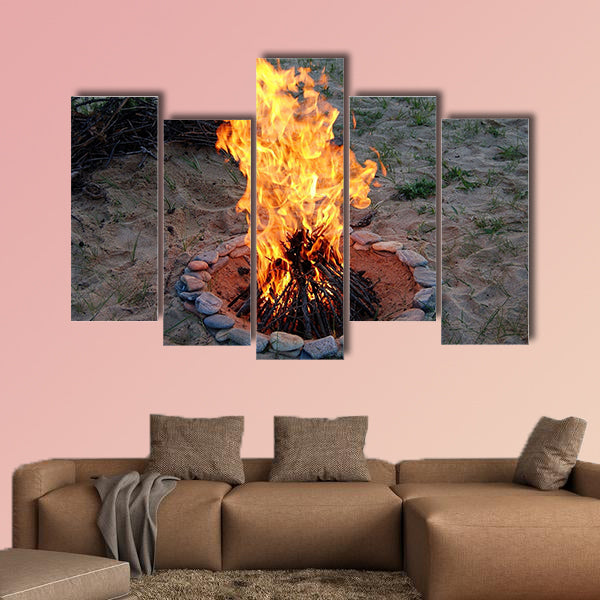 Campfire multi panel canvas wall art