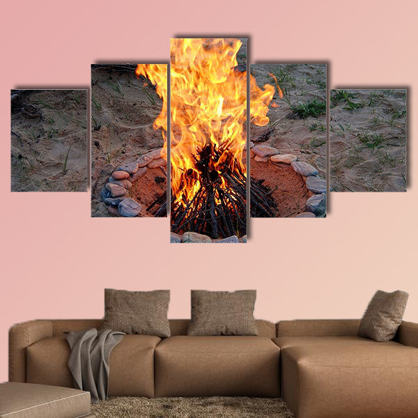Campfire multi panel canvas wall art