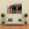 Sea view of Kilauea Volcano in Big Island, Hawaii, United States multi panel canvas wall art